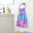 thumbnail image 3 of Yayeee 2 Pack Hand Towels for Bathroom 100% Cotton 16" x 28" Soft Absorbent Kitchen Towel, Vibrant Geometric Pattern, 3 of 7