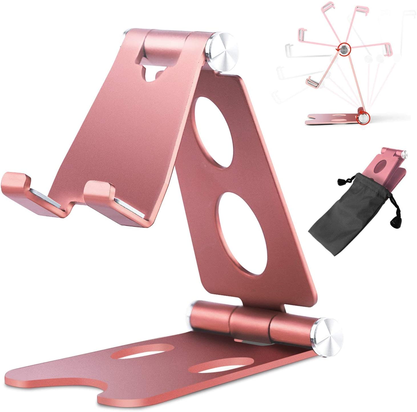 Cell Phone Stand, [3rd Updated Version] Foldable Adjustable Aluminum