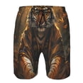 thumbnail image 4 of Yiaed Tiger In The Fallen Leaf Forest Print Men's Swim Trunks with Lining Quick Dry Sports Shorts Beach Shorts Boardshorts-3X-Large, 4 of 5