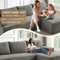 thumbnail image 2 of 96" Boneless Cloud Couch with Chaise, Modular Sectional Sofa for Living Room, No Assembly Required, Deep Seat Corduroy Couch,Light Gray, 2 of 7