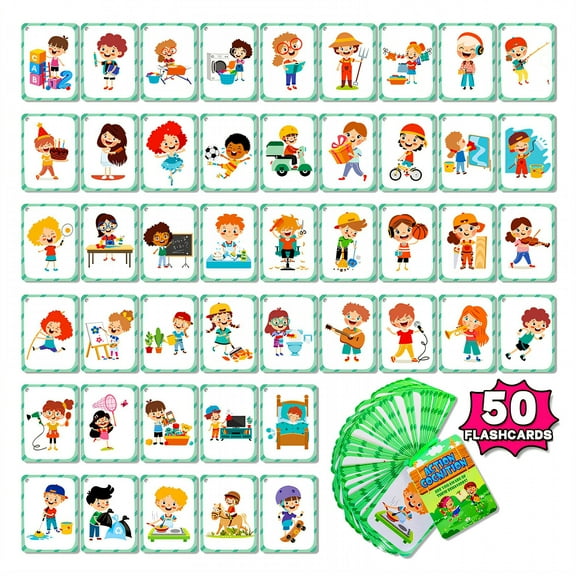 BESTSKY Flash Cards,Behavior Flash Cards for Toddlers,Double-Sided Sight Word Flash Cards