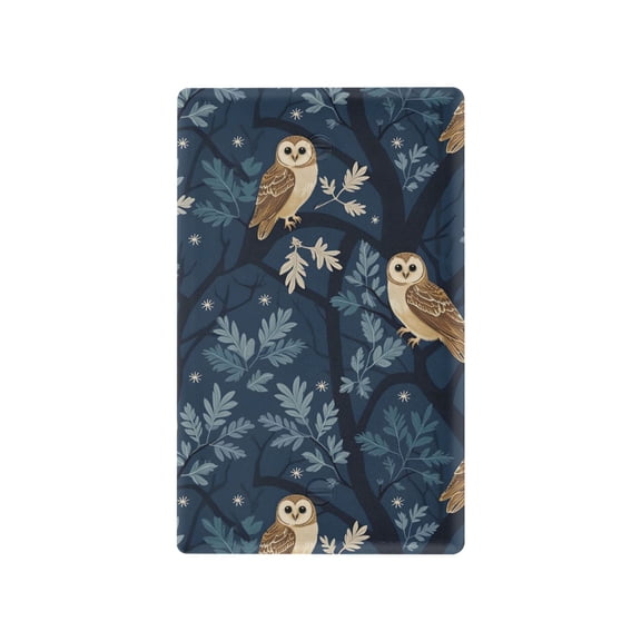 Yayeee Blank Wall Plate Cover 1-Gang 4.5"x2.7" Home Unused Decorative Outlet, Blue Cartoon Owl Pattern