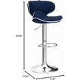 thumbnail image 2 of Velvet Upholstered Adjustable Swivel Barstool, Set of 2, 2 of 9