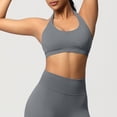 thumbnail image 5 of QIUOMBBP Sports Bras for Women Halter Seamless Padded Workout Bralettes Solid Color Open Back Yoga Gym Cropped Tops, Dark Gray, S, 5 of 10