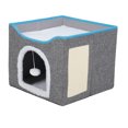 thumbnail image 4 of Foldable Double Layer Cat House Multifunctional Bed Soft And Comfortable Safe And Reliable Easy To Clean Large Cat Cave For Indoor Cats, With Scratch Pad, 4 of 8