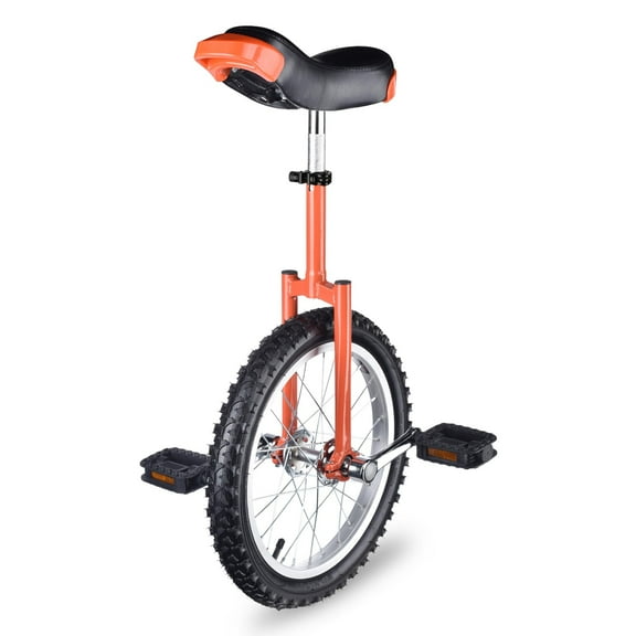Yescom Monocycle d'Extérieur à Roues de 16 Po, Siège Ajustable, Vélo d'Exercice d'Équilibre pour Adultes, Adolescents, Enfants, Orange