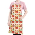 thumbnail image 5 of Pioneer Flower Floral Print Pattern Apron for Women and Men, Cotton Linen Waterproof with Pockets, Adjustable, 33x27 Inch for Kitchen, Gardening, BBQ, Salon, 5 of 6