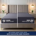 thumbnail image 5 of Utopia Bedding Extra Deep Pocket California King Fitted Sheet, Fits up to 21 Inch Mattress - Hotel Luxury, Soft, Breathable and Comfy - Shrinkage and Fade Resistant - Easy Care Grey, 5 of 5