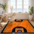 thumbnail image 3 of Design&I 3'x5' Ultra Soft Throw Mat, Basketball Print Center Varsity Stripe Border Bold Repeating None Fluffy Washable Easy Care Indoor rug for Bedside Hallway, 3 of 7