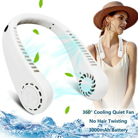 

OLIFE Portable Neck Fan 5 Speeds Bladeless Fan USB Rechargeable Personal Fan White