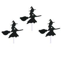 Halloween Cake Inserts Bat Witch Hat Decoration for Festival Parties Party Cake Supplies (6pcs) 6PCS