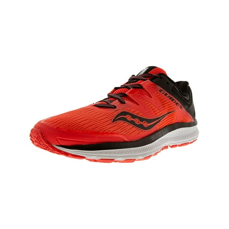 Saucony Women's Guide Iso Vizi Red / Black Ankle-High Mesh Running Shoe - (Best Running Shoes For High Arches Womens)