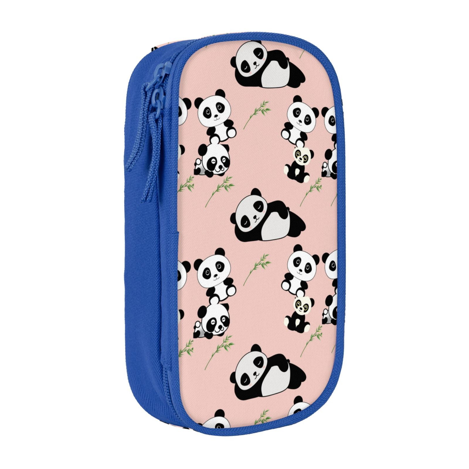 XMXY Funny Pandas Pink Large Capacity Pencil Case, Portable Pencil Bags