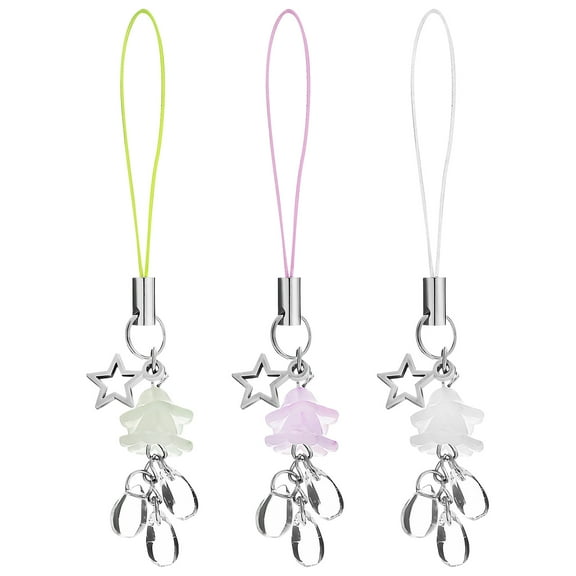 3 Pcs Mobile Phone Lanyard (1 White   Purple Green) Case Charm Charms Wrist Strap Bands Cell Phones