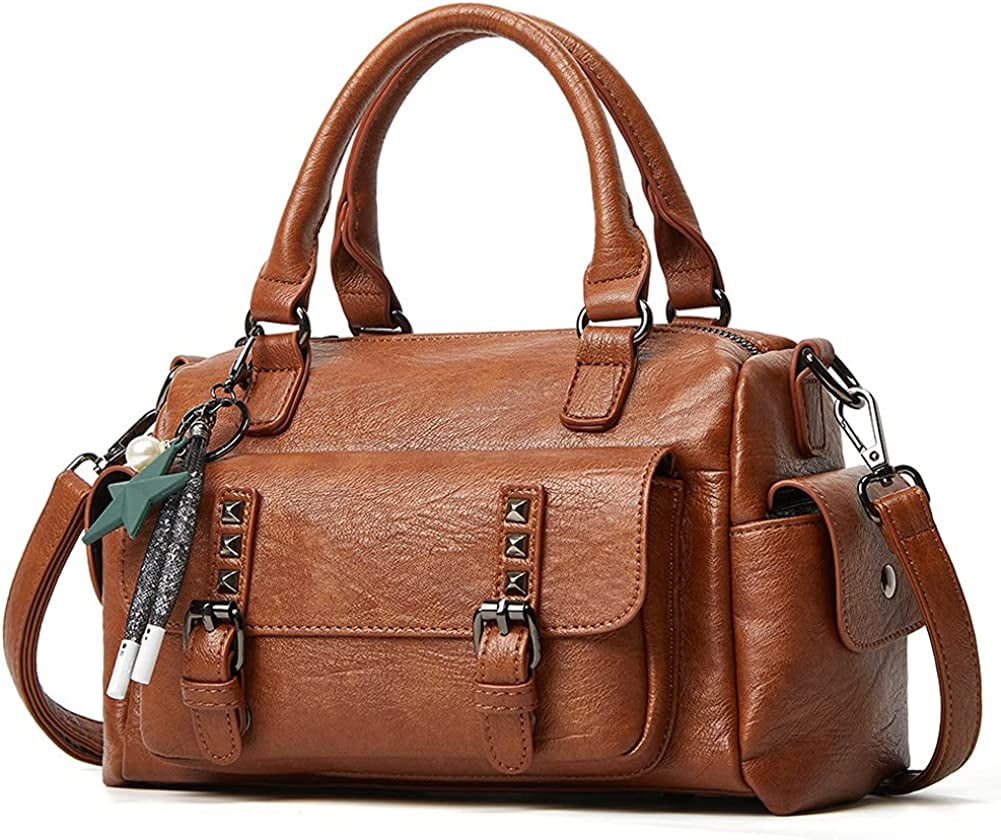 PIKADINGNIS Faux Leather Shoulder Bag for Women Flap Handbag Willow