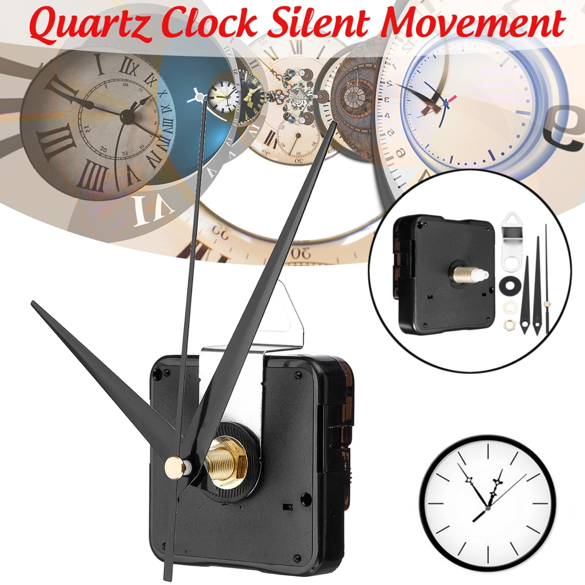 Quiet Wall Clock Quartz Movement Mechanism DIY 5168s/6168s/668 Gold Hands 33 