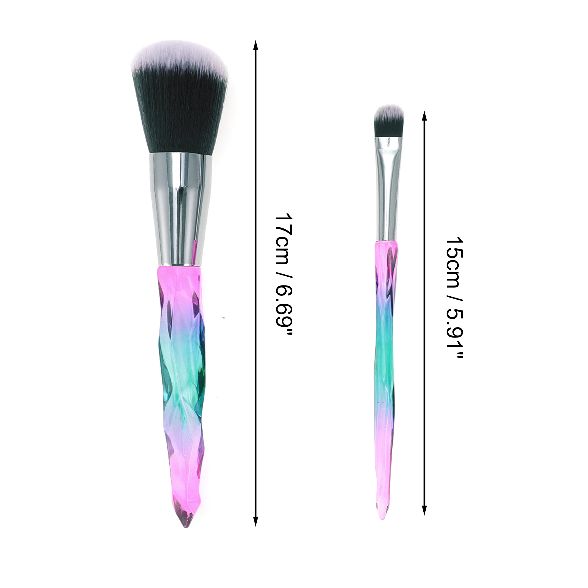 Unique Bargains 10 Pcs Convenient Makeup Brush Set for Travel Green, Brown