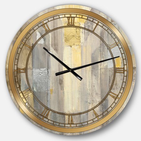 Designart 'Gold Square Watercolor' Metal Wall Clock