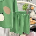 thumbnail image 5 of KPOPLK Summer Toddler Girl Clothes Girl Clothes 3 6 12 18 24 Months 2T 3T Toddler Baby Girl Summer Clothes Short Sleeves T-Shirt Tops + Shorts Cute Outfits Set(3-4 Years,Green), 5 of 6