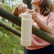 Hydrapeak 26oz Sport Insulated Water Bottle with Straw or Chug Lid, Leak & Spill Proof, Keeps Drinks Cold for 24 Hours, Hot for 12 Hours, Premium Stainless Steel Water Bottles (26oz, Peony)