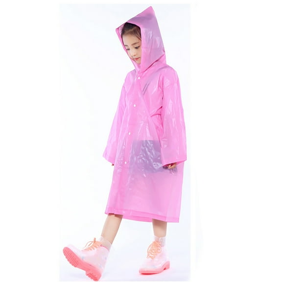 BYHONG 1PC Portable Reusable Raincoats Children Rain Ponchos for 6-12 Years Old Soft Baby Gifts for Girls Pink One Size