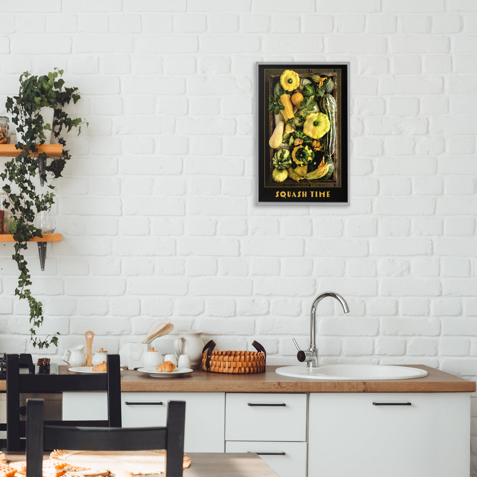 Stupell Industries Squash Time Vibrant Vegetables Gray Framed Giclee Art, design by Carl Kravats