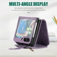 thumbnail image 3 of Crossbody Wallet Case for Samsung Galaxy Z Flip 6 with RFID Blocking Card Slot Holder, Magnetic Flip Folio Purse Case, PU Leather Zipper Handbag with Detachable Lanyard Strap Phone Case,Purple, 3 of 7