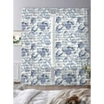 thumbnail image 3 of Coastal Blue Sheer Curtains 96 Inch Length 2 Panels Set for Living Room/Bedroom, Ocean Starfish Retro Conch Summer Shell Curtain Sheers Drapes Rod Pocket Curtains Window Treatment Set 52''x96''x2, 3 of 7