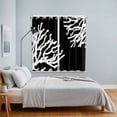 thumbnail image 4 of Coral Black Kitchen Curtains 84 Inch Length, Coastal White Ocean Marine Nautical Beach Grommet Top Bedroom Living Room Curtains, Light Filtering Cafe Curtain Drapes 2 Panels Set 104''x84'', 4 of 9