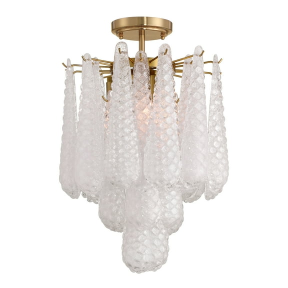 Crystorama Lighting Group OLL-6004-AG-CL_CEILING Ollie 4 Light 14" Wide Semi-Flush Ceiling