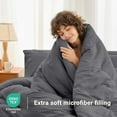 thumbnail image 3 of 5 Pieces Twin XL Comforter Set, Soft Bed in a Bag Twin XL Size, All Season Bedding Set with Comforter, Flat Sheet, Fitted Sheet, Pillowcases & Shams, Dark Grey, 3 of 14