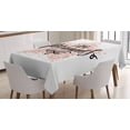 thumbnail image 1 of Ambesonne Cartoon Tablecloth Rectangular Table Cover, Modern Dotted Themed Design, 60"x90", White Black Blush, 1 of 3