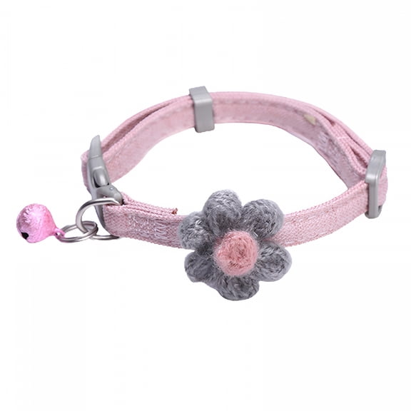 GASTROPOD Floral Breakaway Cat Collar with Bells,Adjustable Soft Pet Kitten Collars with Adorable Flower Patterns and Detachable Flower Accessories for Cats