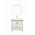 thumbnail image 5 of 32" Modern Bathroom Vanity with Sink, Solid Wood Cabinet & Open Shelf Combo, White + Natural Vanity Set with Mirror for Small Spaces, 5 of 9