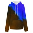 thumbnail image 4 of VEKDONE Fall Hoodie Sweatshirts for Women 2025 Clearance Sale Trendy Tie-Dye Print Pullover Top with Pockets Casual Long Sleeve Drawstring Hooded Blouse Dark Blue XL, 4 of 5