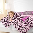 thumbnail image 5 of meiyoeat Glitter Leopard Print Letter A Twin Bedding Sets, Girls Teens, Pink Sparkle Monogrammed Bedding Comforter Set, Pink Reversible 7 Pieces, 5 of 6