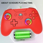 Subsonic – Wireless controller for Switch 2 / Switch 1 and Switch Oled – Wireless gamepad controller with LED, vibrations ant 6 axis gyro - Red
