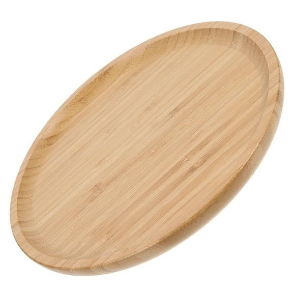 FOMIYES Round Bamboo Tray for Storage Use Light Brown Multipurpose Serving and Storage .5 inches