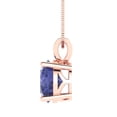 thumbnail image 3 of Clara Pucci 14K Rose Solid Hypoallergenic Gold 3Ct Tanzanite Round Brilliant Cut Solitaire Designer Necklace Pendant For December, 3 of 6