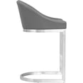 thumbnail image 5 of Otus Brushed Stainless Steel Faux Leather 26-inch Seat Height Stationary Counter Island Bar Stool, Grey, 5 of 13
