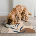 thumbnail image 2 of Boho Retro Floral Pet Feeding Mat-Absorbent Pet Placemat for Food and Water Bowl, with Waterproof Rubber Backing, Quick Dry Water Dispenser Mat for Dog and Cat (16"x24"), 2 of 6