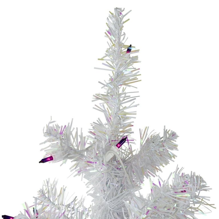 Northlight 3' Pre-Lit White Iridescent Pine Artificial Christmas Tree - Multi Lights