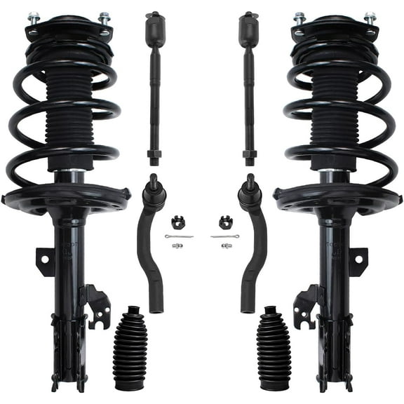 Detroit Axle - 8pc Front Struts Kit for Toyota 2007-2011 Camry 2006-2012 Avalon 2007-2009 Lexus ES350, 2 Struts with Coil Spring 4 Outer Inner Tie Rod Ends 2 Boots Replacement Suspension