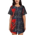 thumbnail image 1 of Balery 2025 New Year 2 Conjunto de Pijama para Mujer con Estampado, Dos Piezas de Manga Corta y Shorts, Ropa de Dormir Suave con Cuello Redondo y Bolsillos-Small, 1 of 6