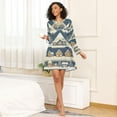 thumbnail image 4 of FORMRS Womens Long Sleeve Nightgowns Crew Neck Sleep Shirt Soft Pajamas Sizes S-3XL, Winter Village, 4 of 8
