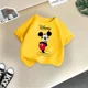 thumbnail image 4 of Camiseta de algodón de verano para niños de la marca Mickey, linda camiseta de dibujos animados de Disney para niño y niña, camiseta informal de cuello redondo, ropa para niños, 4 of 5