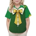 thumbnail image 4 of LEKWK Boys St. Patrick's Day Shirt Faux Leprechaun Vest Graphic Short Sleeve Button Down Top Novelty Irish Costume, 4 of 9