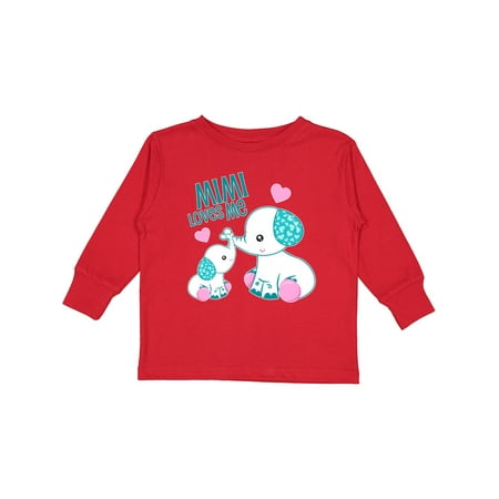 

Inktastic Mimi Loves Me-cute Elephants Gift Toddler Boy or Toddler Girl Long Sleeve T-Shirt