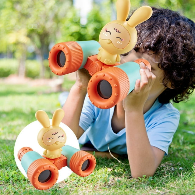 Fiudx juguetes para niños pequeños Binoculares Juguetes para niños Alta definición Alta Potencia Espejo 8x Pequeños binoculares portátiles para Exteriores, niños y niñas Regalos de Navidad Regalos de