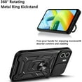 thumbnail image 5 of Case for Xiaomi Redmi A1 with Slide Camera Cover, Military Grade Drop Protective Phone Cover Case with Ring Kickstand for Xiaomi Redmi A1 SJ Black, 5 of 8